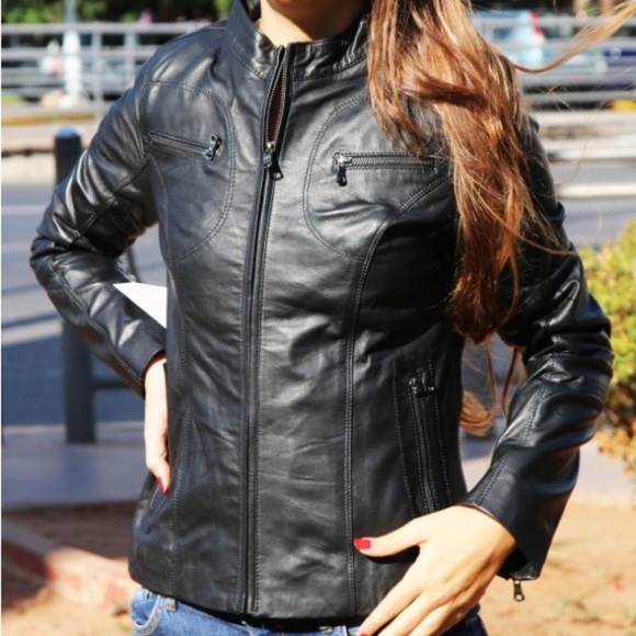 ASOS - NEW LOOK - Faux Leather Puff Sleeve Zip Jacket with Stretch Bodice - Picture 4 of 13